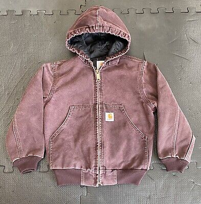 Carhartt Hooded Full Zip Jacket Canvas Y06BRG Burgundy Size Carhartt Hooded Full Zip Jacket Canvas Y06BRG Burgundy Size