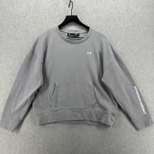 Under Armour Sweatshirt Womens Size Medium Gray Long Sleeve Pockets Loose