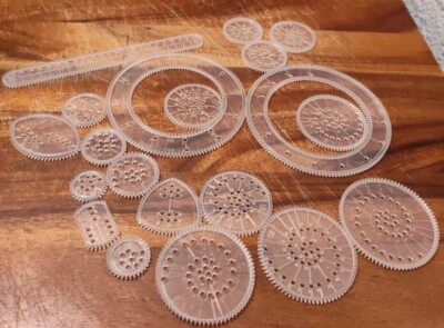 Lot of 19 Vintage Kenner Spirograph Replacement Parts Wheels Rings