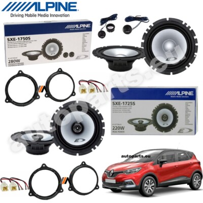 Set 6 Lautsprecher ALPINE Vorne Hinten für Renault Captur Von 2013