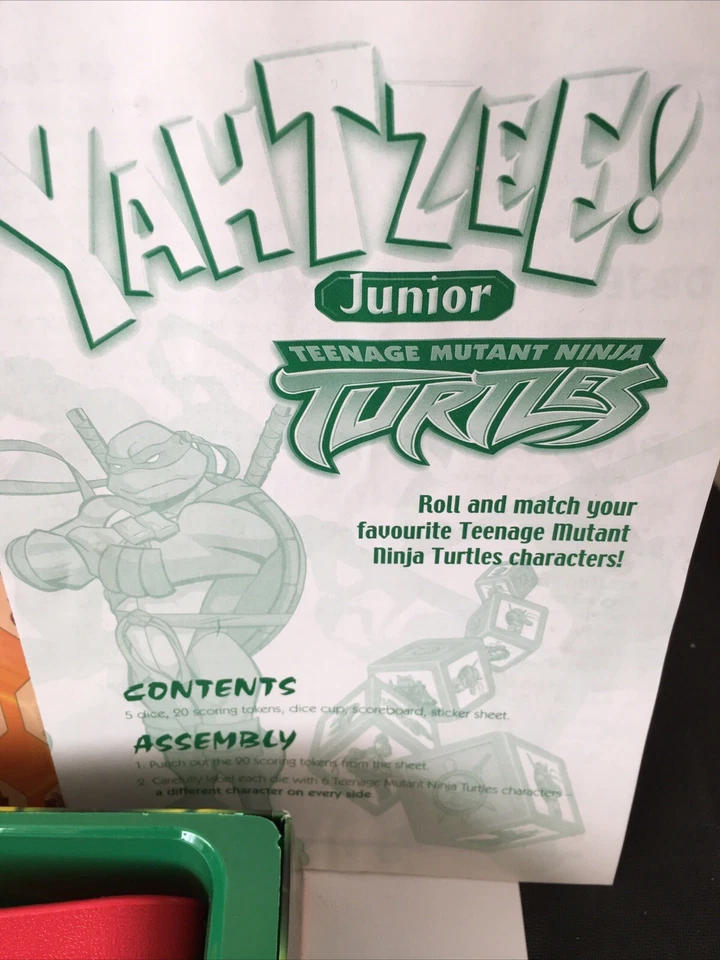 Teenage Mutant Ninja Turtles Yahtzee Jr Junior Game Hasbro MB Games - Image 4 of 4