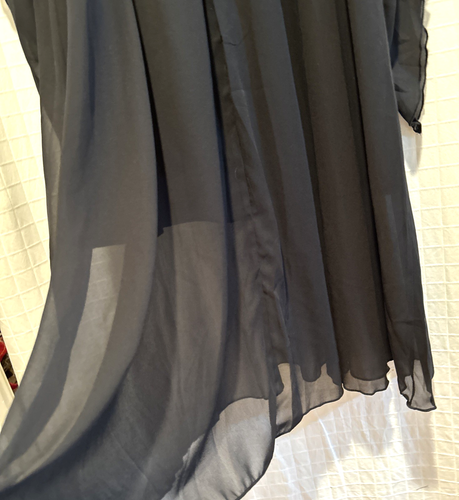 NWT Girls iEfiEL Dress Size 10 Purple Black Wing Sleeve Cold Shoulder FREE SHIP - Picture 8 of 9