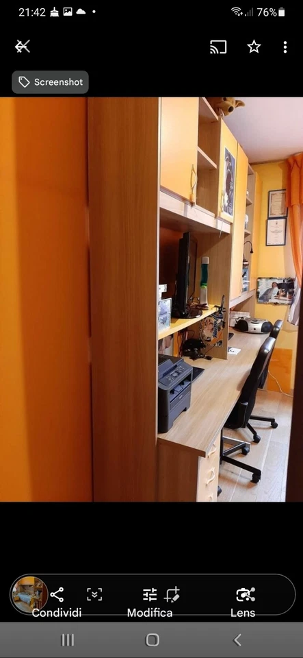 Cameretta a ponte 2 letti - Scrivania A Due Postazioni - Piu' Armadio A Angolo - Immagine 2 di 4