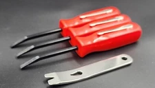 🔴🔧 Red Pocket Prybar Combo + Keychain Tool - Versatile EDC Set! 🗝️🛠️