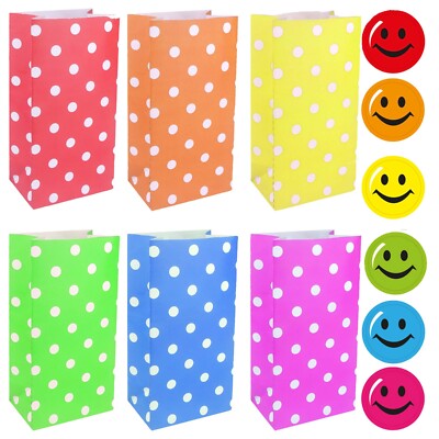 Papier Party Taschen Leckerbissen Süßigkeiten Smiley Gesicht Aufkleber Dichtungen Blockboden Tube