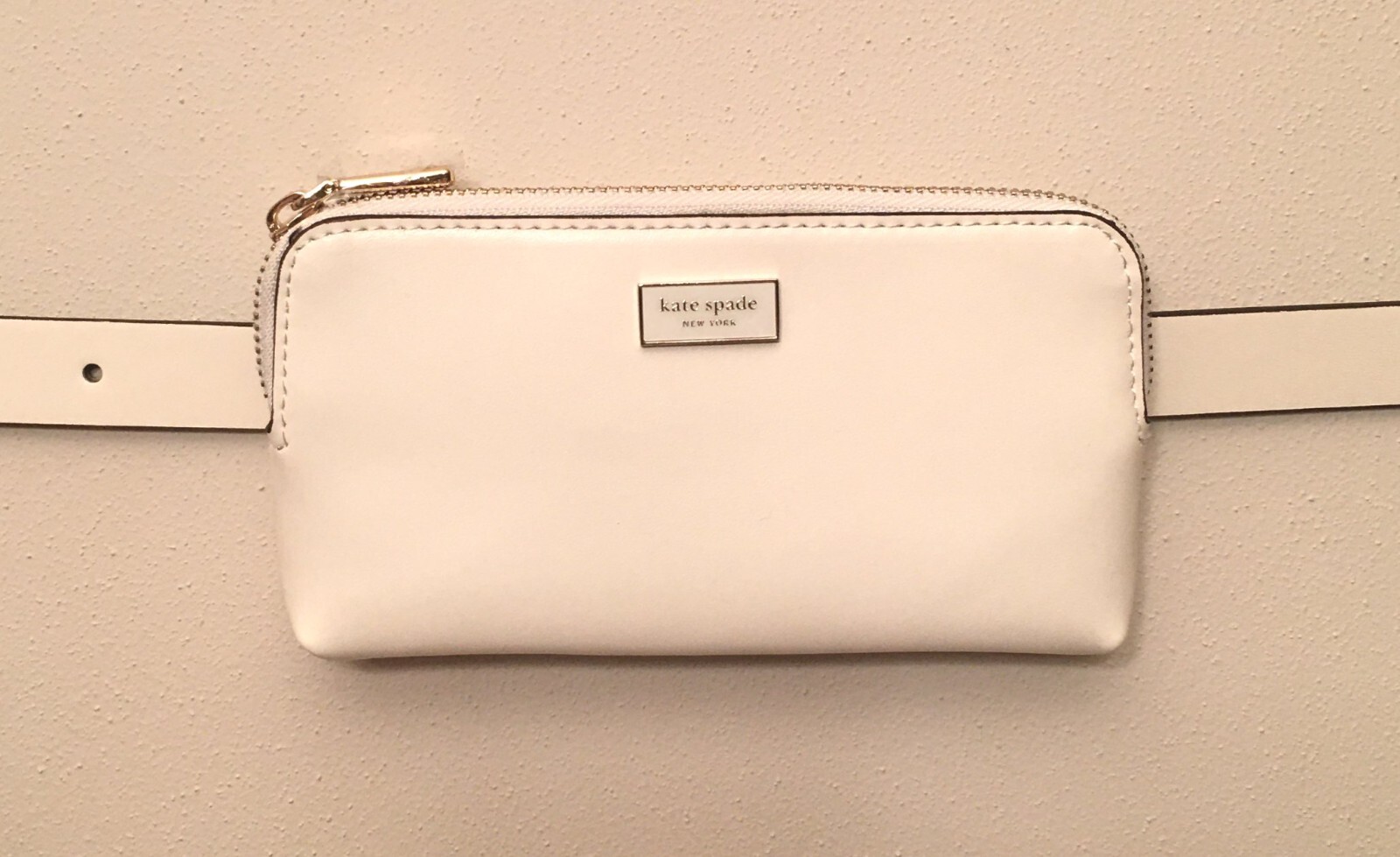 Kate Spade Fanny Pack Genuine Leather Waist Belt Bag Cream (Size L/XL