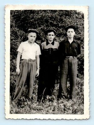 Pioneer School friends Handsome youg boys affectionate teen vtg photo