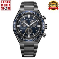 Citizen Attesa CB5967-66L Black x Blue Eco-Drive Titanium Atomic Men Watch JAPAN