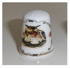 Ditale in ceramica, animali gufo reale grande civetta nido, ditali di porcellana