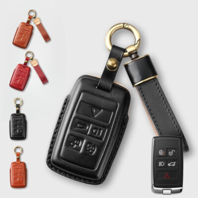 Genuine Leather Car Key Case Cover For Land Rover Evoque Velar Range Rover Sport