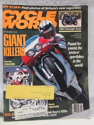 Cycle World Magazine September 1990 Yamaha FZR400RR Honda CBR400RR Yamaha TZR250 - Image 1 of 4