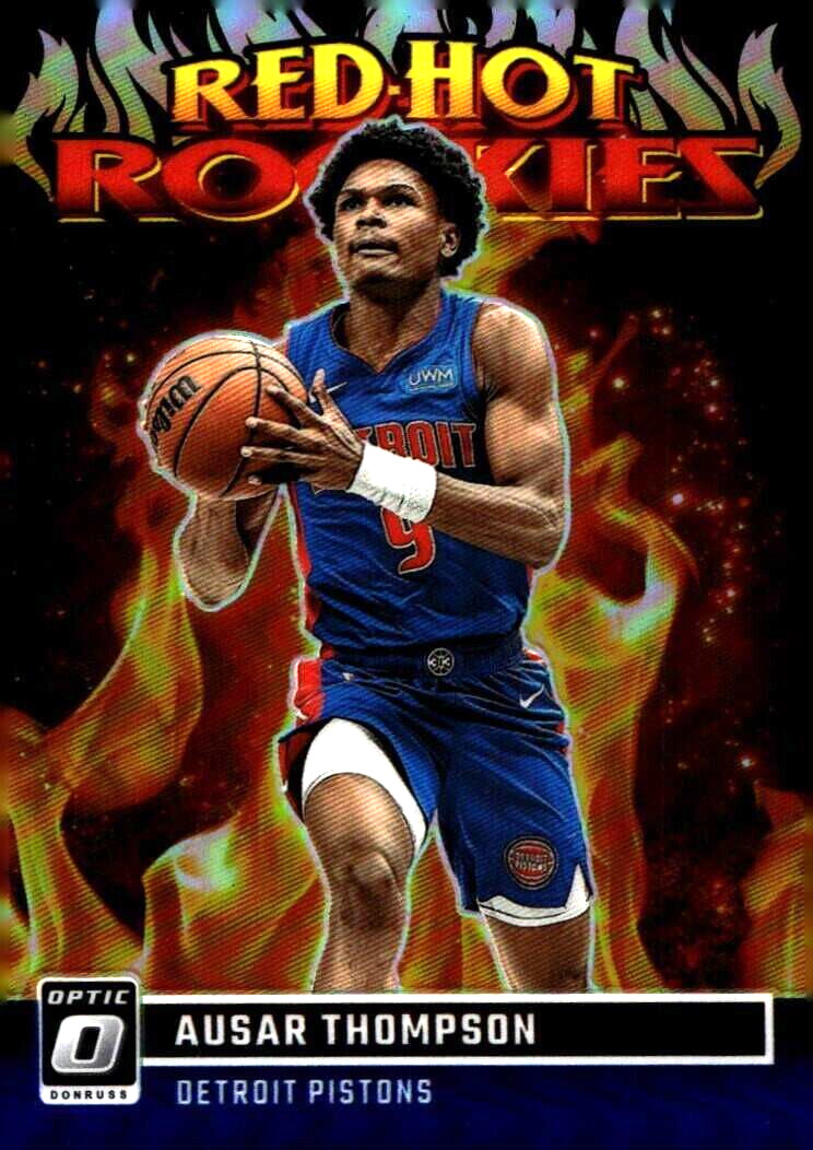 2023-24 Donruss Optic Ausar Thompson Red Hot Rookies Blue Prizm Rookie RC #26/49