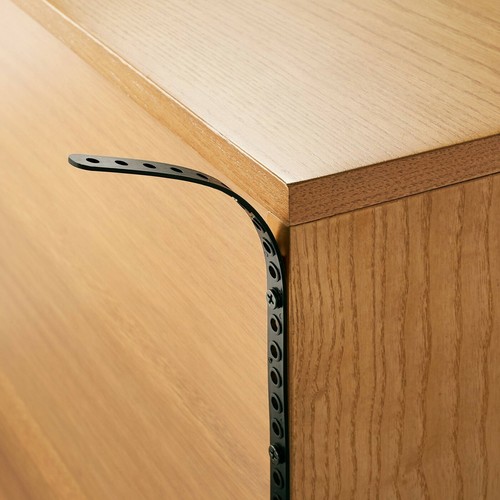 TV Stand Thousand Oaks Wood Scalloped for TVs up to 60" Brown Wood Metal Frame - Picture 5 of 7