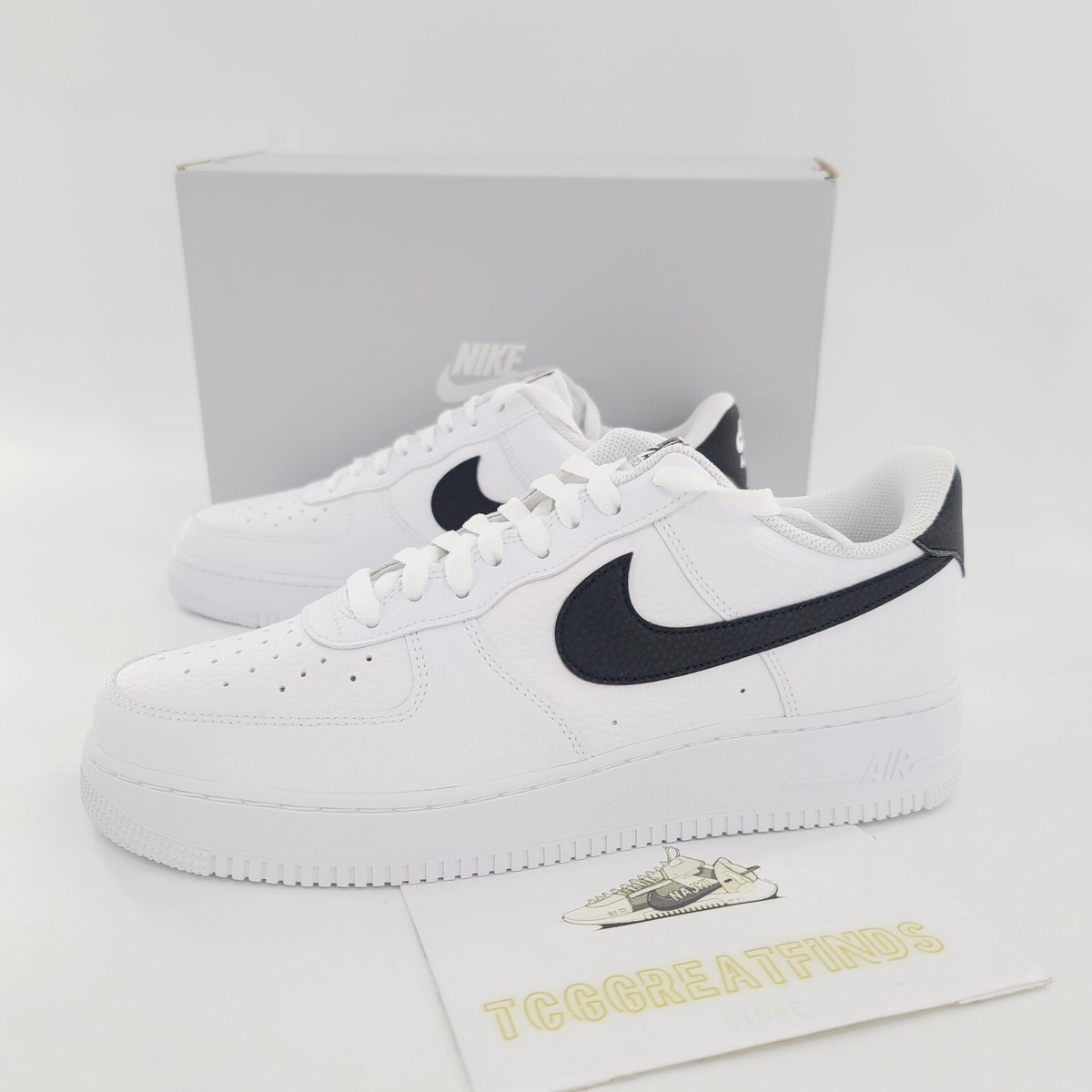 Nike Air Force 1 '07 Low Men's Size 12 Sneakers White Black Shoes