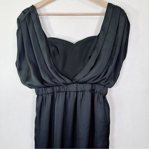 BCBGeneration Womens XS Black Layered Satin Sheath Dress Party Cocktail Evening - Picture 2 of 11