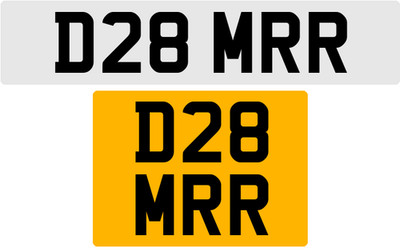 D28 MRR OLD STYLE 3X3 NUMBER PLATE MAT MATT MARK MICK MIK MIC MEL MAX MIA MUS MR