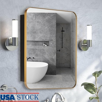 #ad High Quality Medicine Cabinet Mirror Recessed Wall Mount Adjustable Shelves New $165.58
