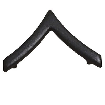 Single Sta-Brite Subdued Black Chevron Rank Insignia Private (E 2) 13/16'' × 5/8''