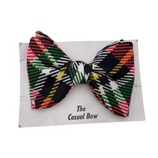 Vintage 60s 70s Men's Clip On Bow Tie Retro Plaid Ormond Colonel The Casual Bow