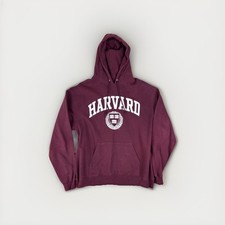 Vintage Harvard University Crest Champion Pull Over Hoodie Sweatshirt Large