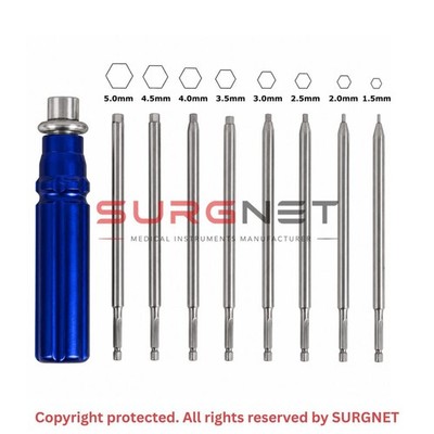 Orthopedic Bone Screwdriver Set With Quick Coupling Handle Surgical Instruments