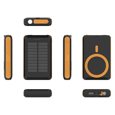 Brookstone Solar Magsafe Power Bank (ORANGE) (5000 mAh)