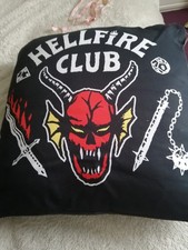 New STRANGER THINGS Hellfire Club Black Square Cushion / Pillow 45 x 45cm