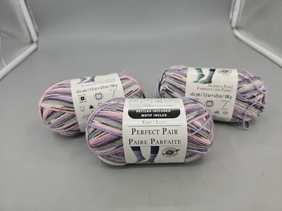 Loops & Threads Woolike Yarn: Lot of 3 New Drive By Night Pattern 454 Yds 3.5 Oz