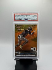 2021 Stadium Club Chrome Fernando Tatis Jr Virtual Reality Orange /25 PSA 10💎