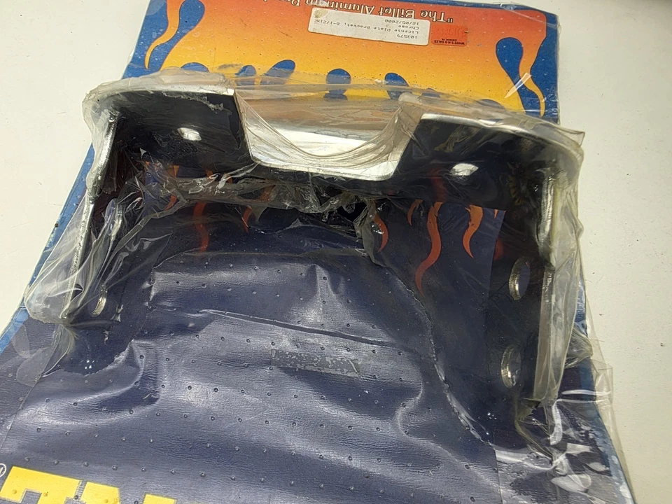 Suporte de placa de licença cromado fat-bob fender Harley custom chopper 8 1/2 pro one - Imagem 3 de 4