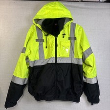 3in1 High Visibility Radians Badwear Large Deluxe Bomber Jacket Safety Work EUC