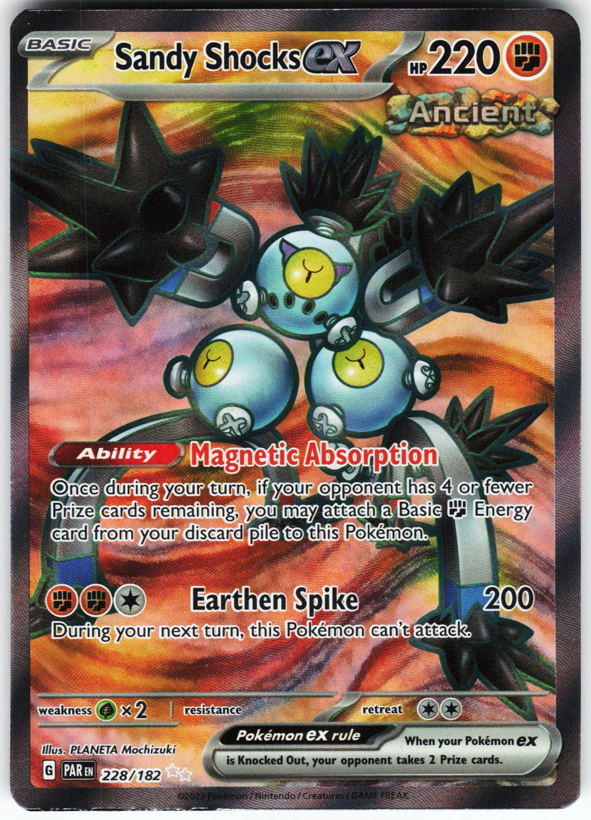 Sandy Shocks ex - 228/182 Pokemon SV04: Paradox Rift Holo Ultra Rare LP