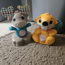Fisher-Price Linkimals Moose Beaver Musical Learning Toys TESTED AND WORKING