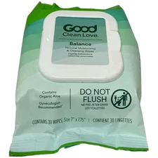 Good Clean Love Balance Personal Moisturizing & Cleansing Wipes 30-Pack