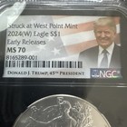 Silver 1 Oz 999 2024 W Trump Liberty / Rare Flag 45th Pres. Ms70 Ngc Top Pop — photo 3