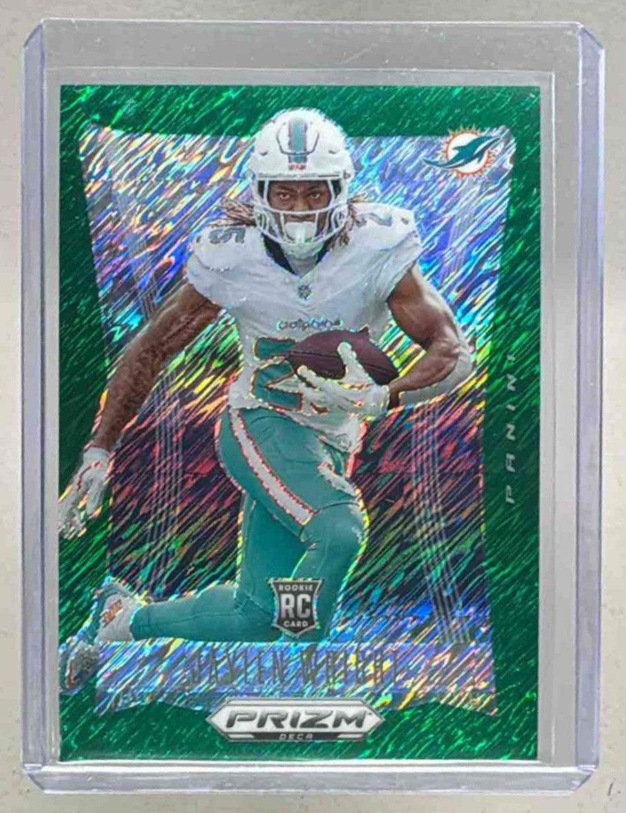 Jaylen Wright 2024 Panini Prizm Deca #201 Shimmer Green FOTL Rookie RC /12
