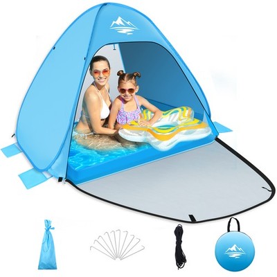 Beach Tent with mini pool, Pop Up  Automatic Portable Sun Shelter, UV Protection
