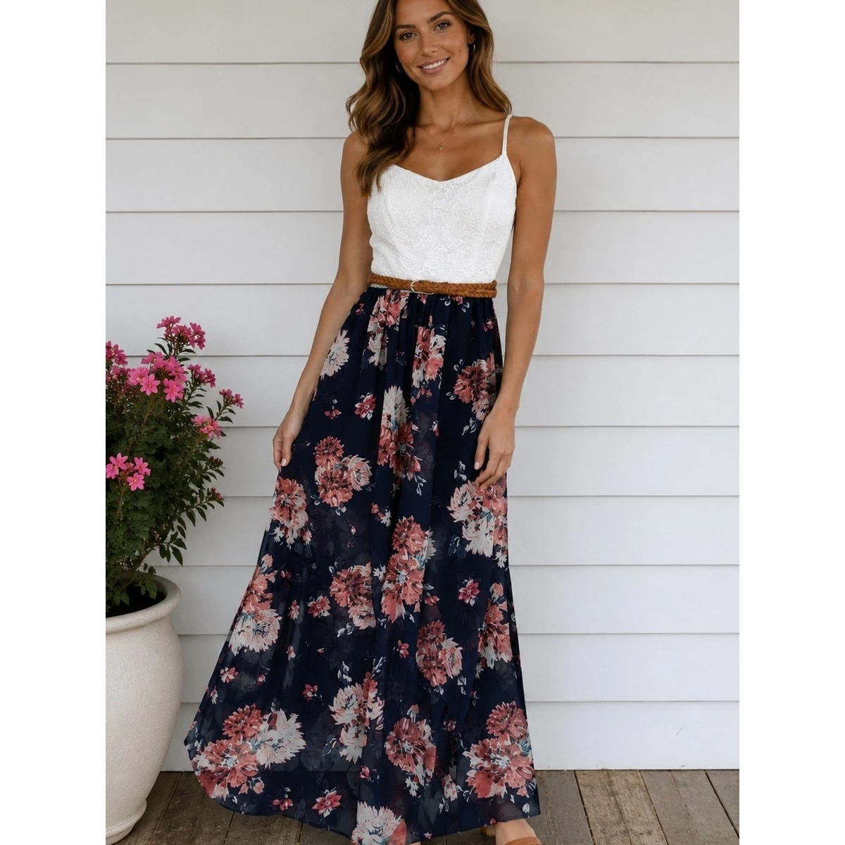 auw maxi dress AUW Sz 16 New With Tags BoHo Hippie Flowy Gorgeous Long Maxi Dress