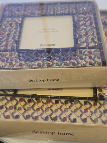 (2)Pier 1 Imports Cadre De Pupitre Cornici per foto metallo perline 3x3&4x6 ritirate - Foto 11 di 15