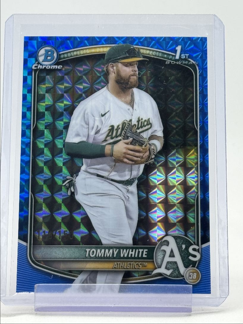 TOMMY WHITE 2025 BOWMAN CHROME 1ST BLUE GEOMETRIC ATHLETICS /150 Q0208
