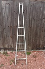small aluminium ladder, window cleaner style. 203cm high. (6ft 8inch)