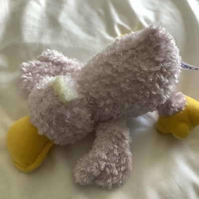 Tesco 2003 rosa und gelb und weiß Ente Stofftier Beanie Plüsch