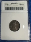 1915-S Lincoln Cent / MS63 / BRN