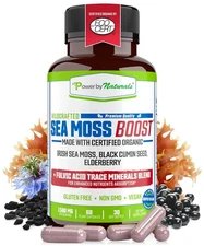 Power By Naturals Sea Moss Advanced with Black Seed Oil & Elderberr... Fast Ship