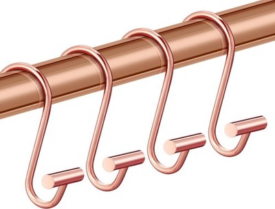 Rose Gold Shower Curtain Hooks Rings, Decorative Shower Curtain Rings for