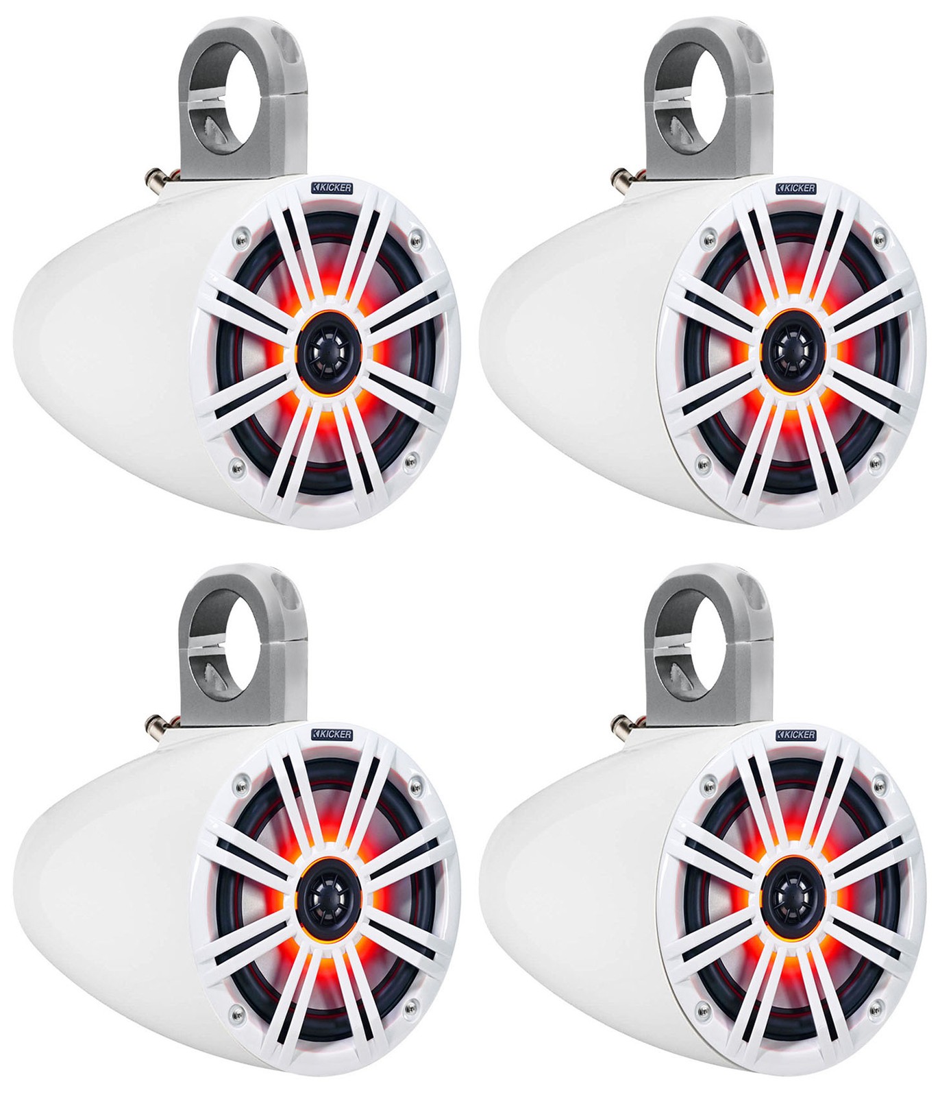 4 Колонки KICKER 43KM654LCW 65 780 Вт для морских вейкбордов со светодиодной подсветкой 15279000₽