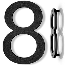 10" Black Floating House Numbers - Modern Outdoor Address Sign for Wall, Garage,