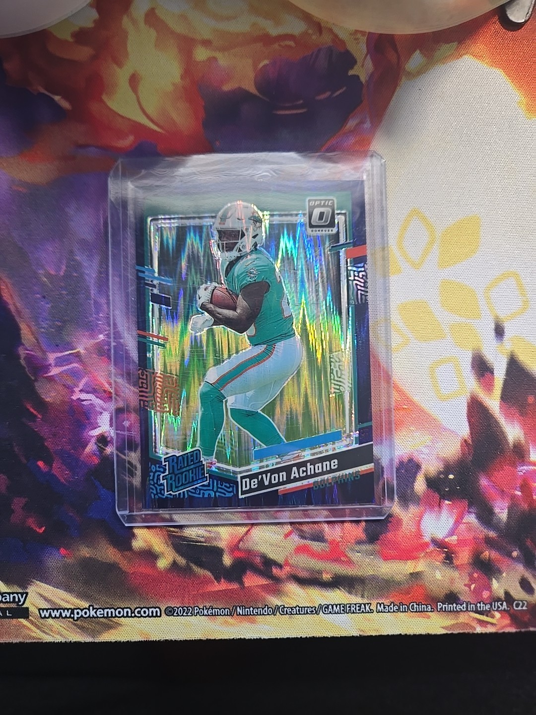 2023 Donruss Optic - Rated Rookie De'Von Achane #269 Purple Shock Prizm (RC)