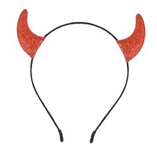 Devil Horns Headband, Little Bull Horn Headband for Halloween Red-3