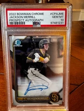 2022 Bowman Chrome - Prospect Autographs Jackson Merrill #CPA-JME (AU, RC) WOW!